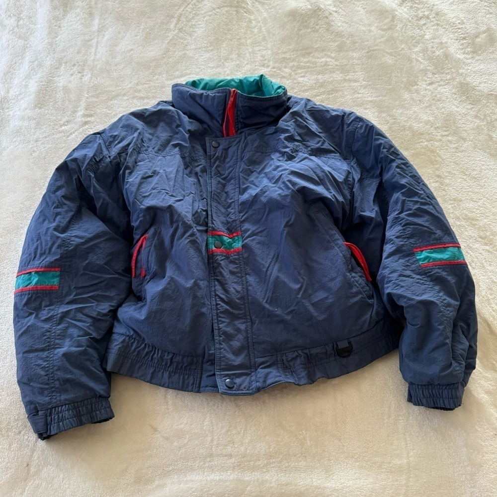Vintage Field Stream Blue Puffer Nylon Warm Jacket